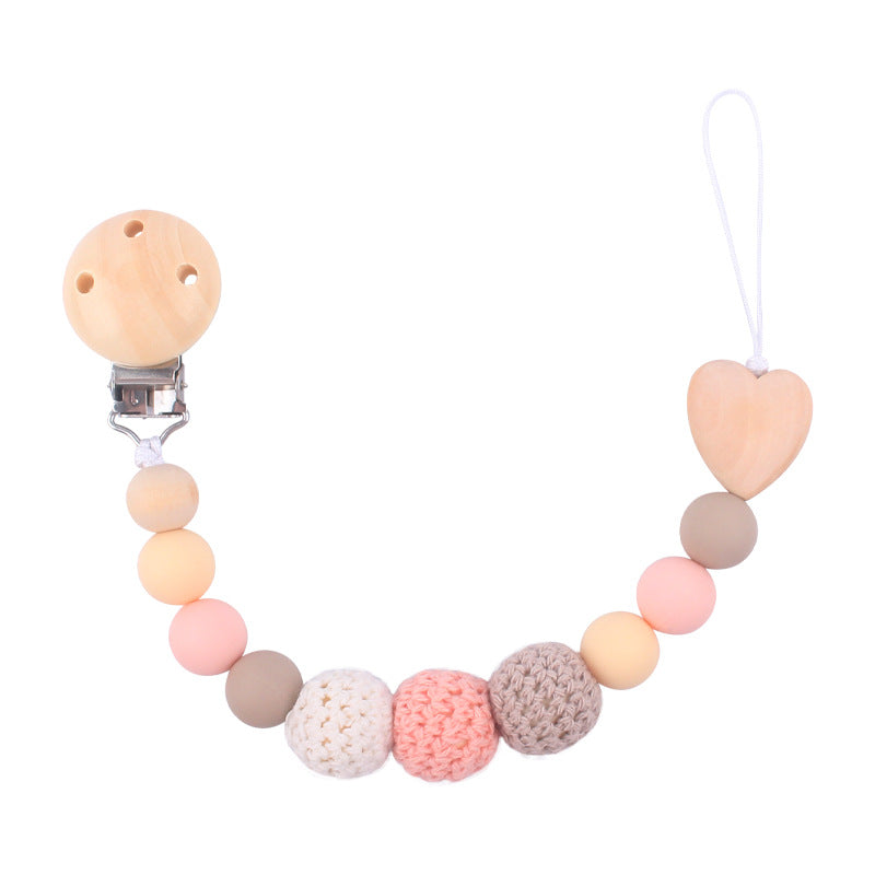 Wholesale DIY Yarn Ball Baby Teether Pacifier Chain